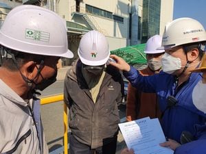 Temperature of employees is checked every day (at Gumi Plant)