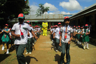 Kids enjoying the exercises with Bantora Kun