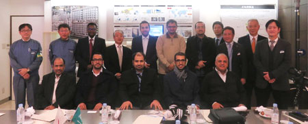 Group picture at the water treatment membrane section in the plant showroom