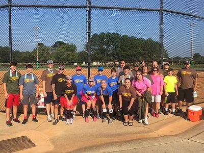 Two teams from CMA Decatur Plant who participated in the local hospice kickball tournament benefit