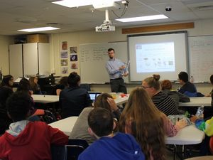 Michael Hempowicz of Technical Department explains filtration system to students