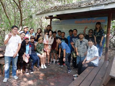 CMTH members at the rest hut they built