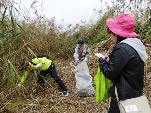 Various types of garbage were separated, counted and recorded