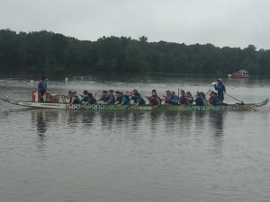 Dragon boat race—Team “Rowed Hard / Put Up Wet” (Captain Lila Harkins)