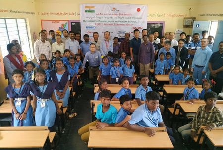 Matherimitta Upper Primary School students with new study desks