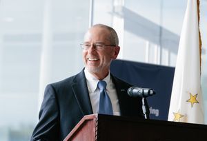Brandmeier speaking at the event