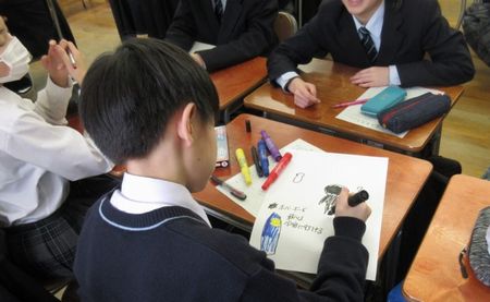 Students working on product development