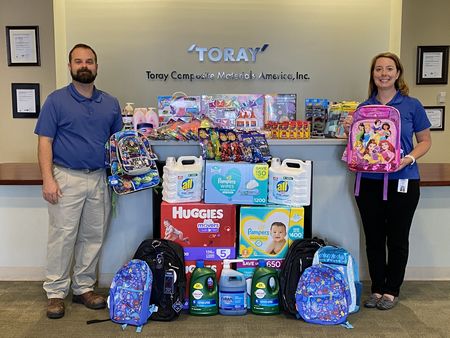 Decatur leadership team―United Way Campaign Coordinator, Trent Jeffreys, Senior Manufacturing Manager-Spinning, and Holly Giroux, Senior Quality Assurance Manager