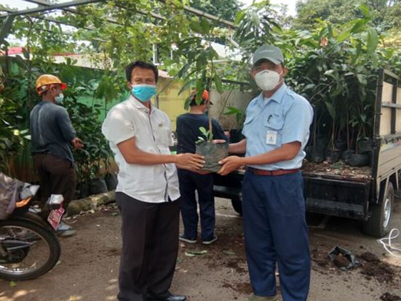 The group company donated grafted seedlings for local reforestation. (P.T. Indonesia Toray Synthetics)