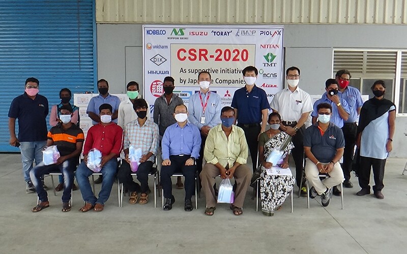 Donation of masks and disinfectants to nearby villages (Toray Industries (India) Private Limited)