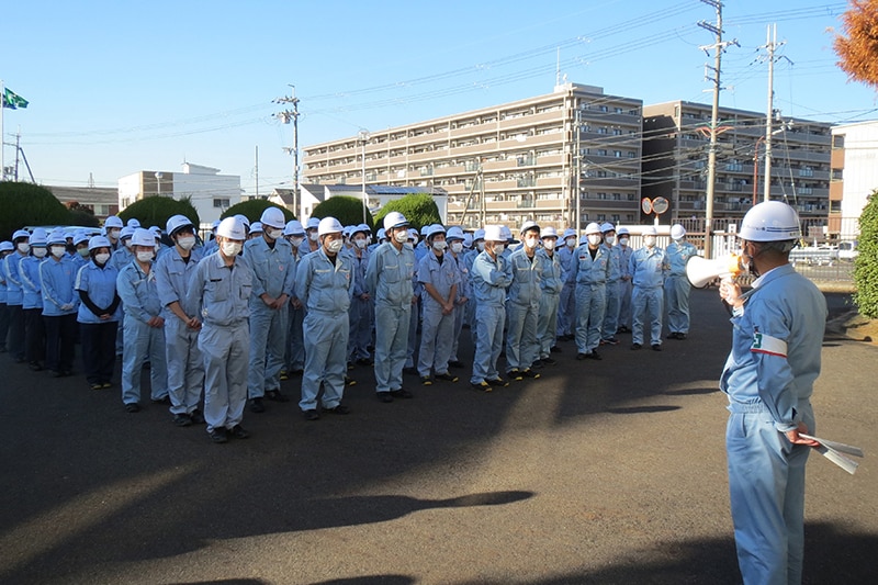 Safety meeting at Tokai Plant (Toray Industries, Inc.)