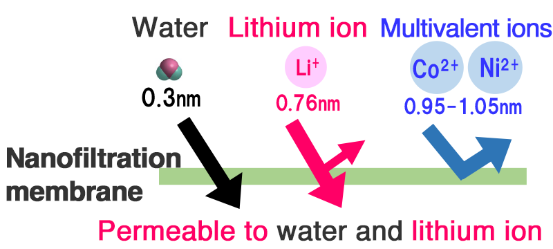 Lithium separation using nanofiltration membranes