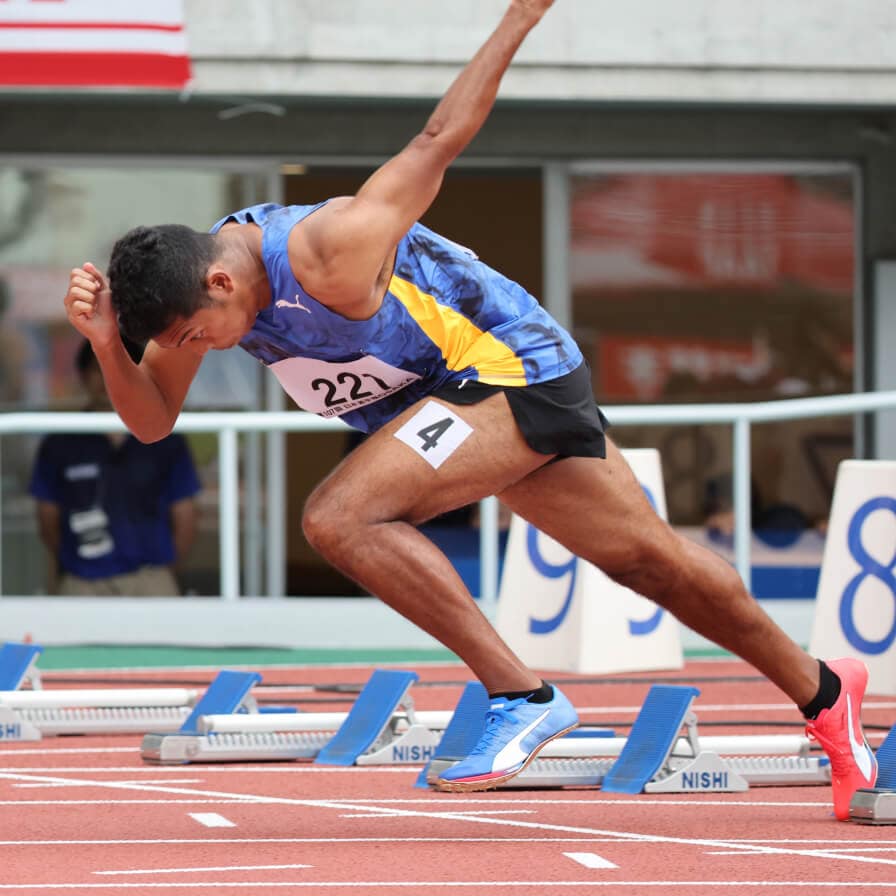 【陸上】サニブラウン　Team Hakim ユニフォーム　Lサイズ 青 陸上】サニブラウン Team Hakim ユニフォーム Lサイズ 青 陸上