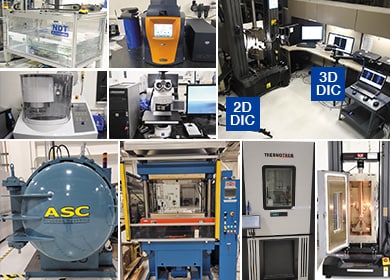 Material testing and evaluation equipment in the lab